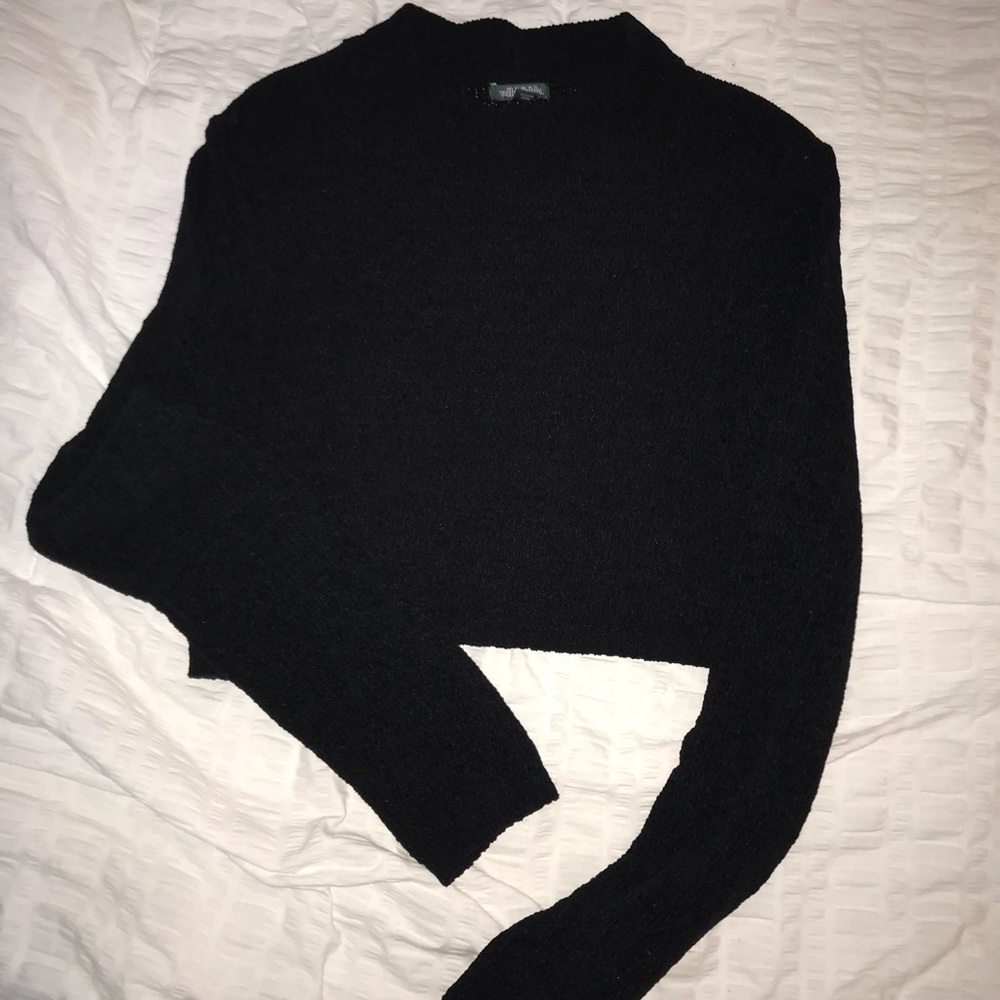 Cowl neck, cropped sweater